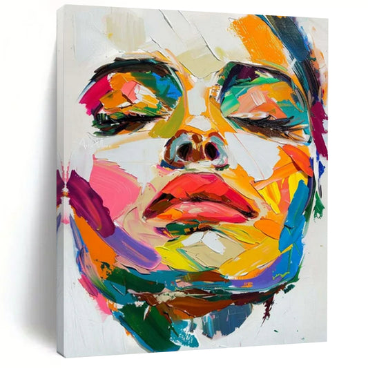 “Colorful Portrait 2” - Vivid Abstract Portrait Painting On Canvas CT2244
