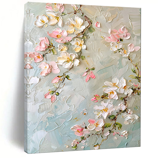 “Textured Blossom Branches” – Impasto Floral Oil Painting CT2067