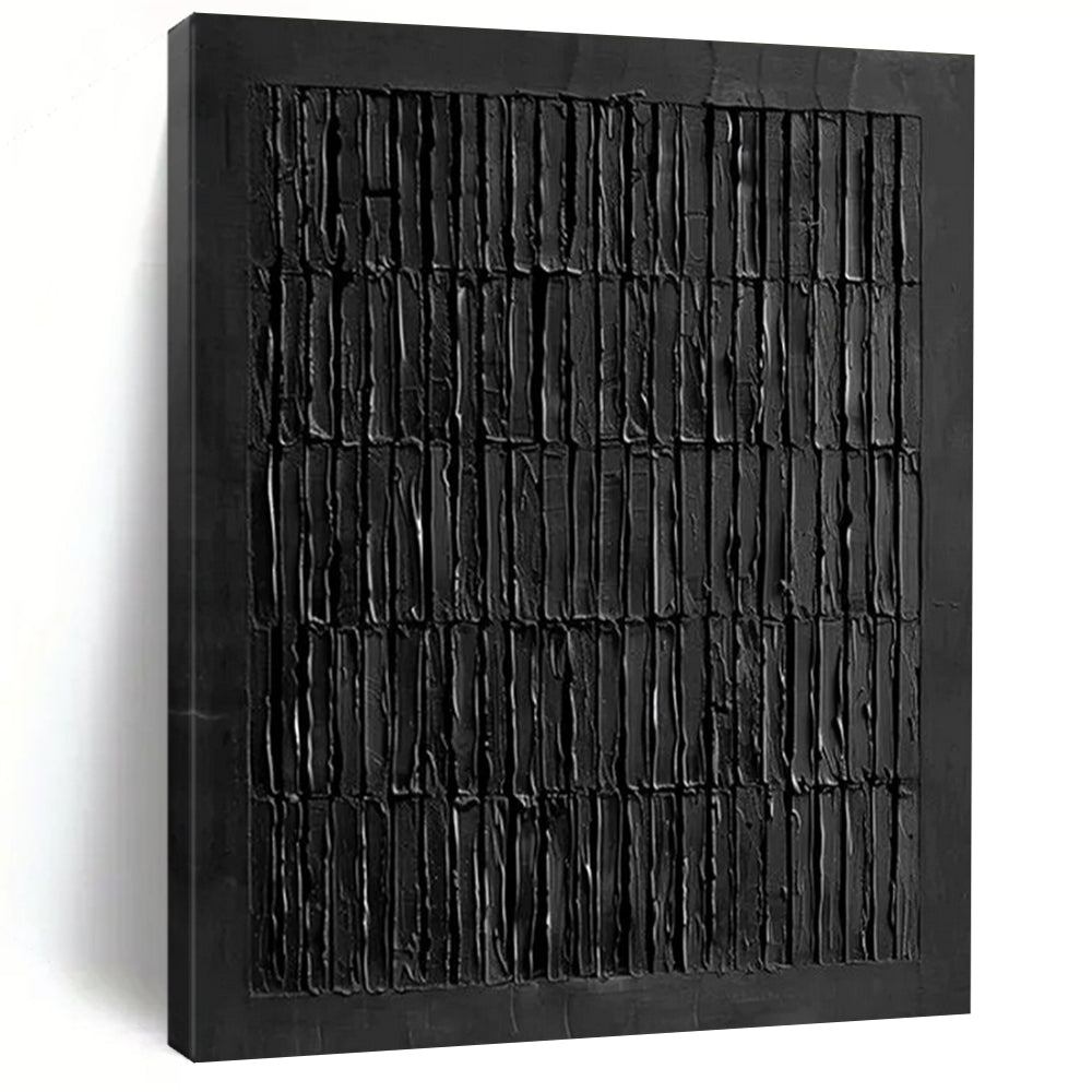 “Monochromatic Black Vertical Abstract” - Abstract Painting CT2364