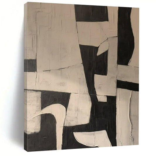“Black - White Geometric Abstraction” – Abstract Geometric Art CT0977