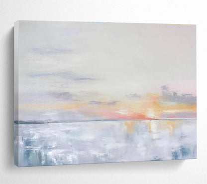 “Subtle Sunset Abstract” Abstract Minimalist Painting On Canvas DKH420