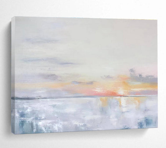 “Subtle Sunset Abstract” Abstract Minimalist Painting On Canvas DKH420