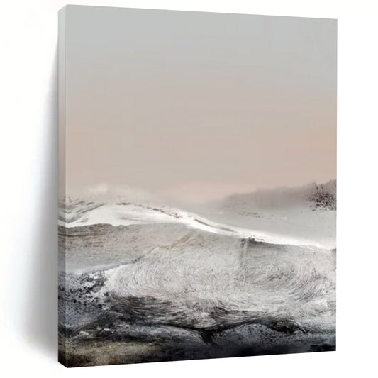 “Misty Monochrome Landscape” - Abstract Landscape Painting On Canvas DTP162