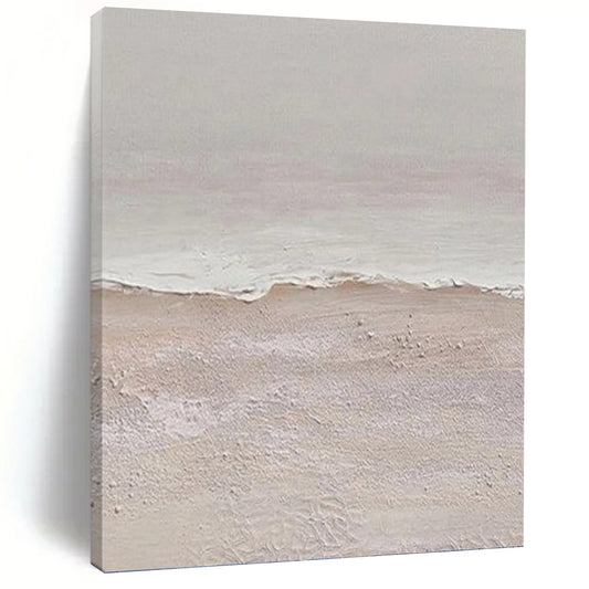 “Textured Beach Scene with Soft Tones” - Calming Landscape Painting On Canvas DKH1124