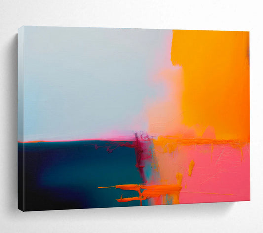 “Vivid Color Blocks” Abstract Oil Painting On Canvas DKH491