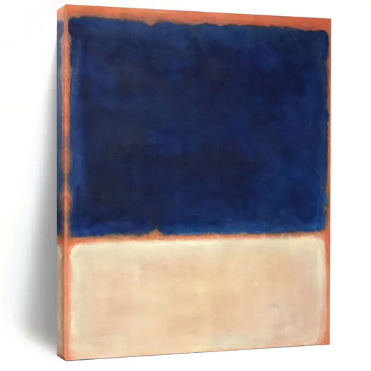 “Deep Blue & Pale Orange Layers” - Rothko - Style Color - Field Painting On Canvas DKH1622