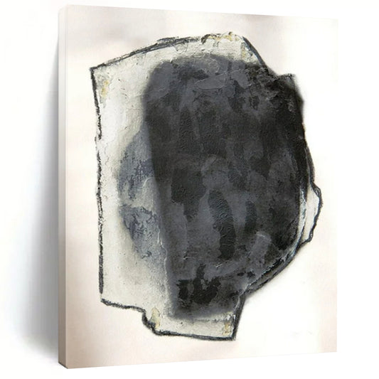 “Gray & Black Abstraction” - Subtle Abstract Painting On Canvas CT2252