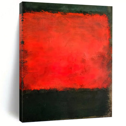 “Red & Black Color Blocks” - Bold Color Field Painting On Canvas DKH1614