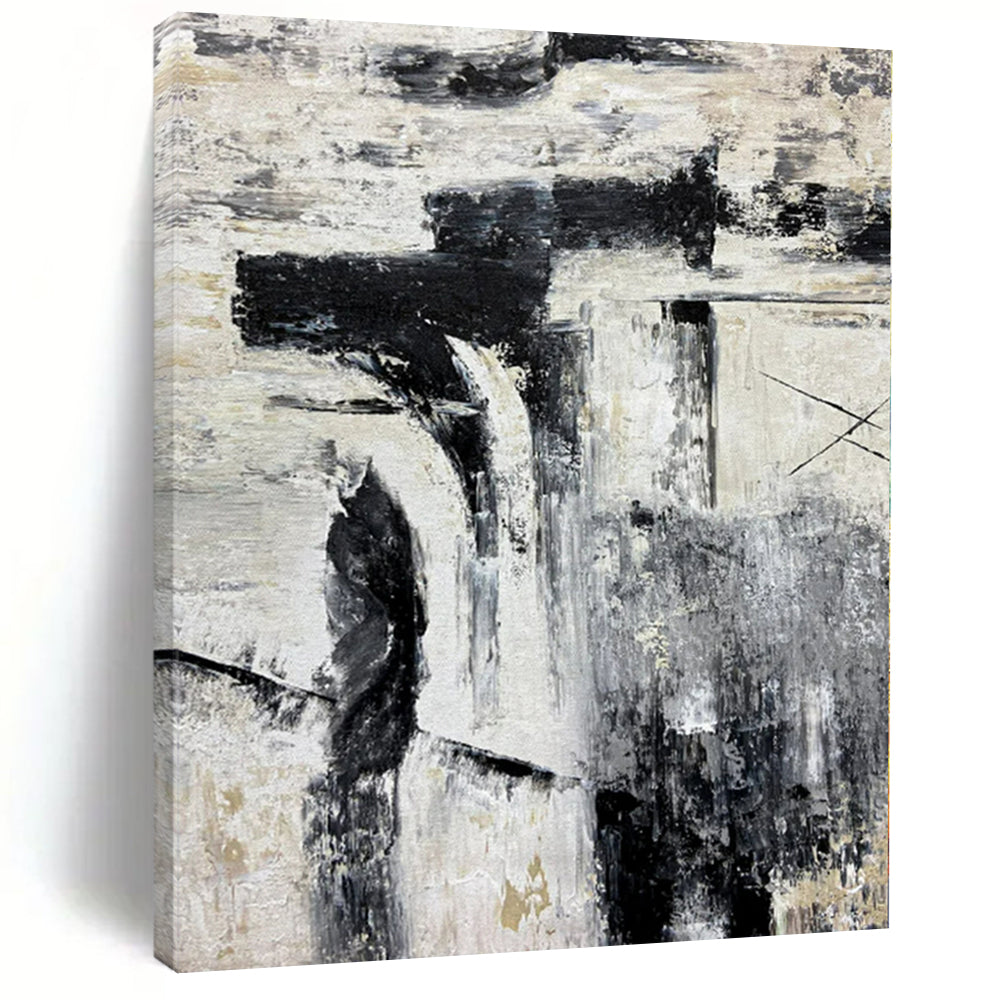 Monochrome Abstract Construction - Oil Painting CT1223