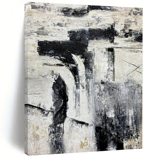 Monochrome Abstract Construction - Oil Painting CT1223
