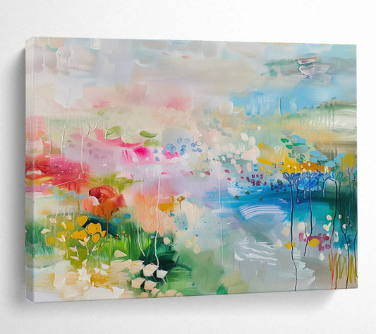 “Colorful Garden Dream” Abstract Landscape Oil Painting On Canvas DKH494