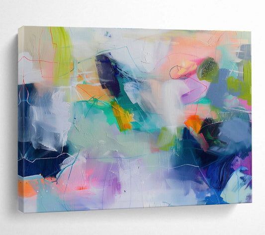 “Colorful Abstract Fusion” Abstract Acrylic Painting On Canvas DKH497