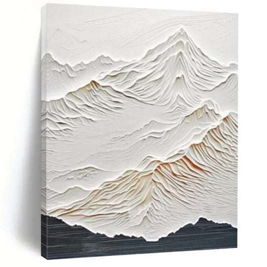 “White Textured Mountain Relief” Painting On Canvas DKH0985
