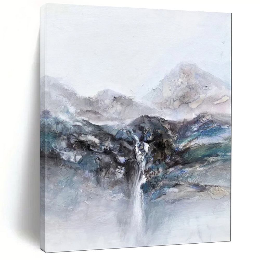 Abstract Mountain Waterfall Fusion of Tradition and Abstraction CT1961