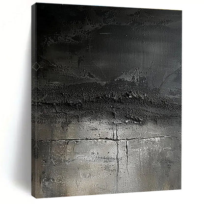 “Black Textured Abstract” ，Abstract Mixed - Media Painting CT0858