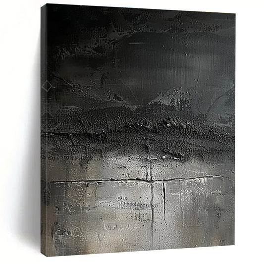 “Black Textured Abstract” ，Abstract Mixed - Media Painting CT0858