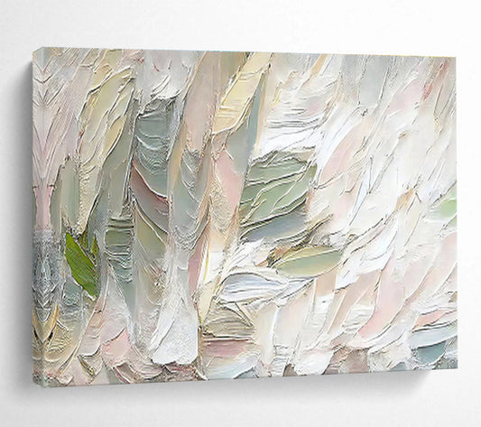 Pastel Textured Layers Soft Hued Impasto Abstract Painting On Canvas DKH261
