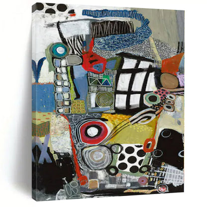 “Colorful Eclectic Collage” – Mixed - Media Abstract Art CT1096