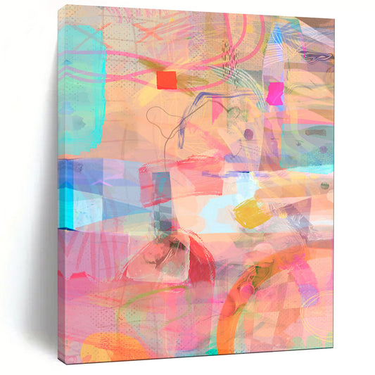 Colorful Geometric Shapes, Soft Lines - "Pastel Geometry" - Abstract Geometric Painting CT1861
