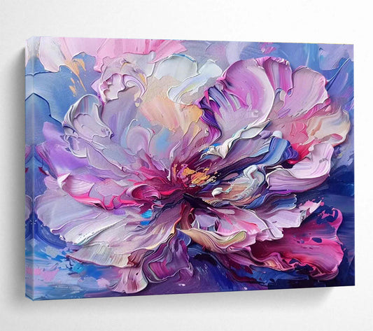Vibrant Pink - Purple Floral Painting On Canvas DKH681