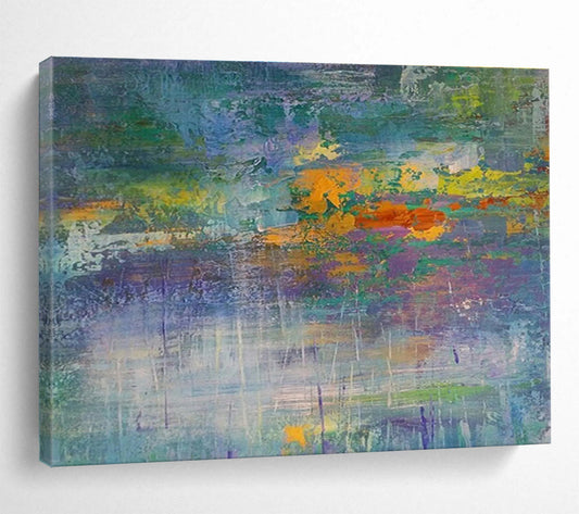 “Color Stream Abstraction” - Multicolor, Layered Abstract Expressionist Painting On Canvas DKH714