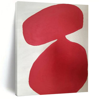 “Red - White Organic Form” – Abstract Red Shape Art CT0997