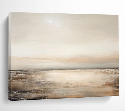 “Neutral Tones Seaside” Abstract Landscape Painting On Canvas DLZ102