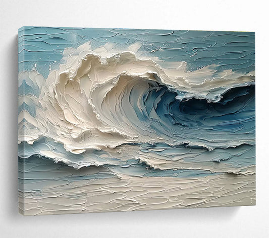 “Textured Ocean Wave” - Impasto Seascape Painting On Canvas DKH816