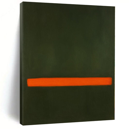 “Green - Orange Line” – Minimalist Color Field Painting CT1191