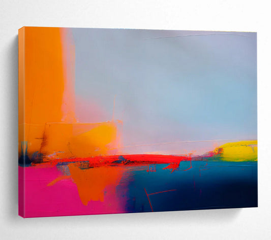 “Neon Color Contrasts” Abstract Acrylic Painting On Canvas DKH483