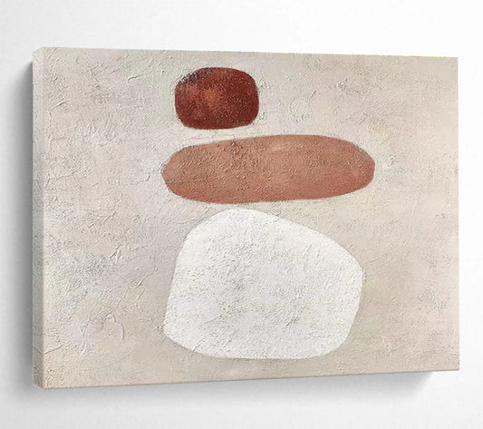 Minimalist Stone Forms - Textured Abstract Painting On Canvas DKH594