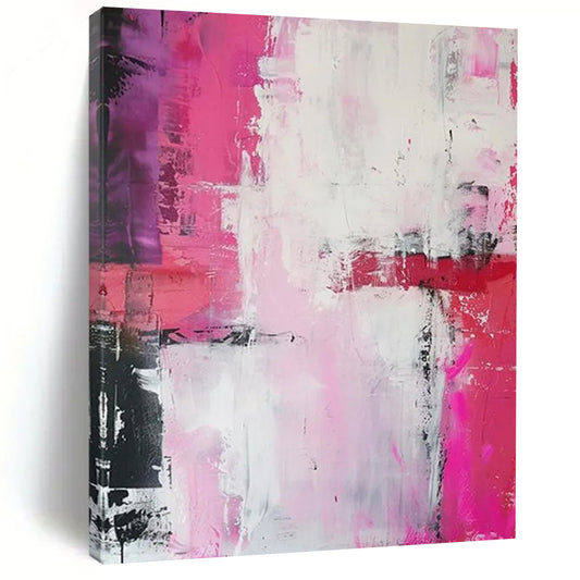 “Pink - Purple Abstract Textures” - Abstract Expressionist Painting On Canvas DTP114