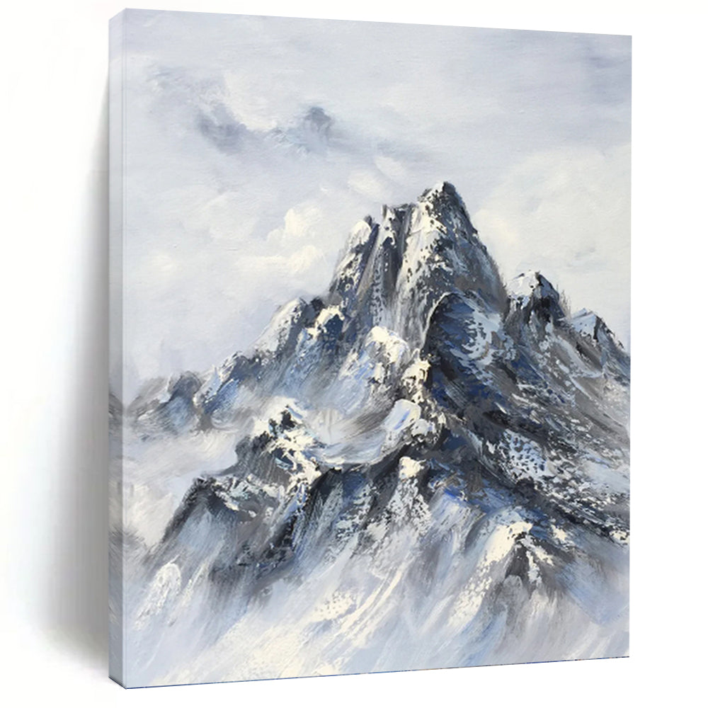 Snowy Mountain Majesty - Abstract Landscape Painting On Canvas DKH1259