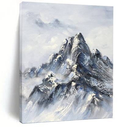 Snowy Mountain Majesty - Abstract Landscape Painting On Canvas DKH1259