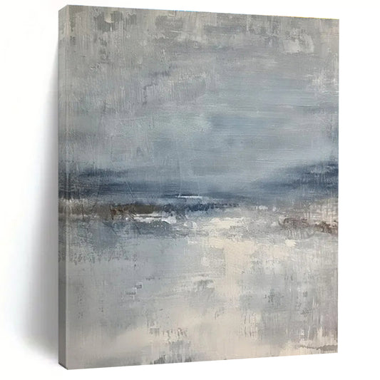 “Gray - Blue Abstract Horizon” ，Abstract Acrylic Painting CT0860