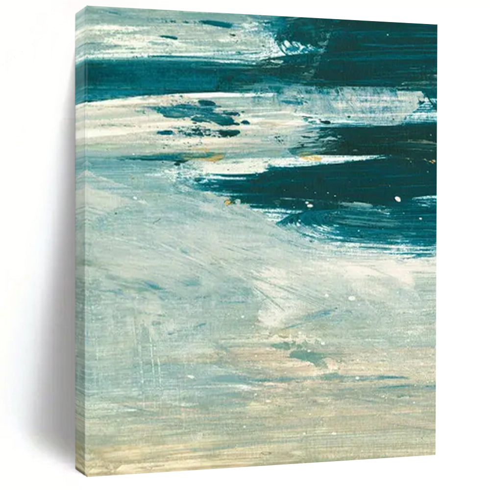 “Turquoise Ocean Waves” - Impressionistic Seascape Painting On Canvas DTP176