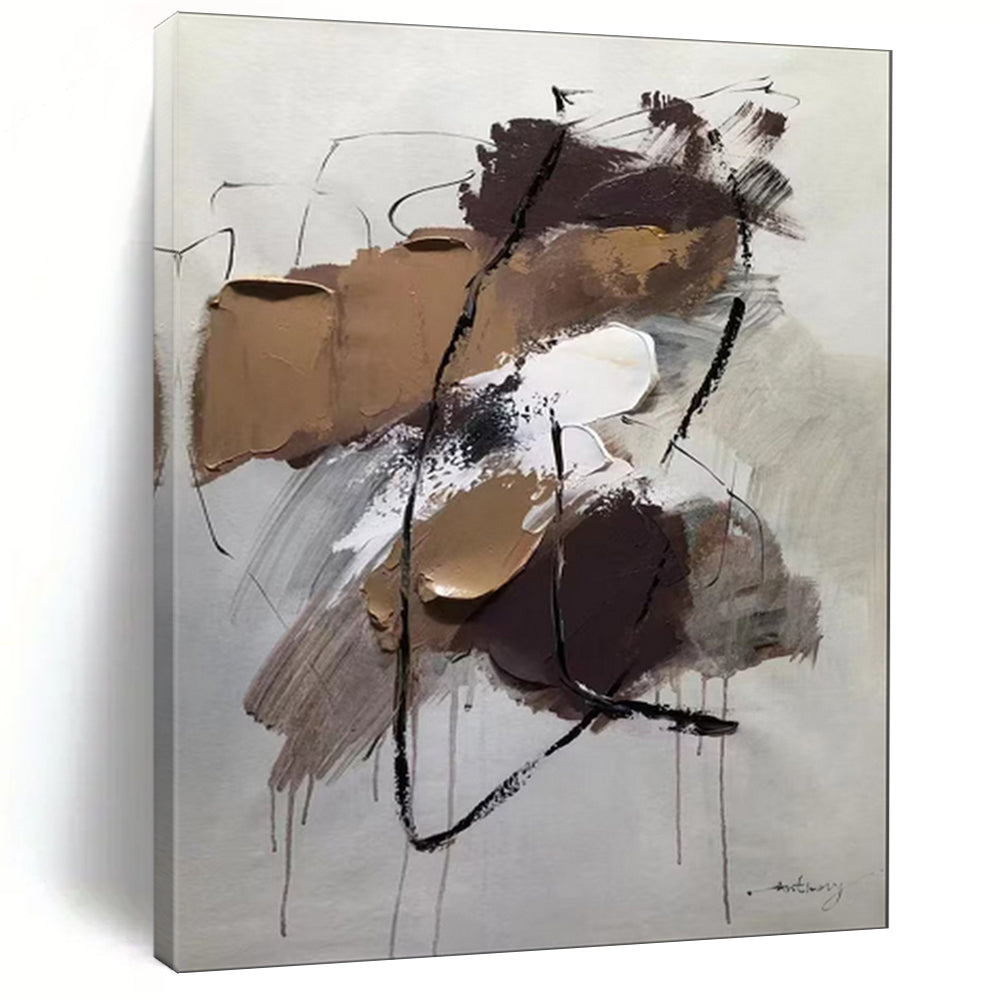 “Earthy Tones Abstract Fusion” – Textured Abstract Acrylic CT2084