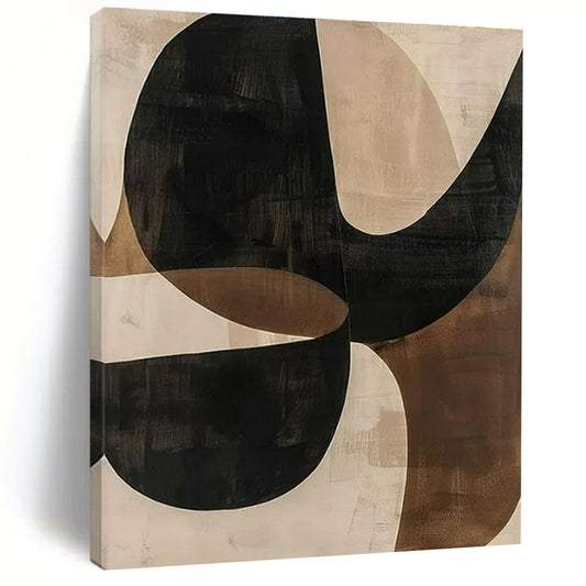 “Intertwined Black - Brown Curves” ，Abstract Organic Art CT0869