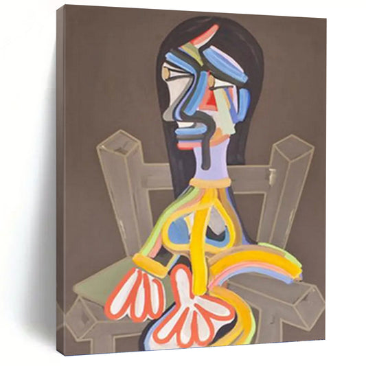 Colorful Abstract Figure - Figurative Painting On Canvas DKH1453