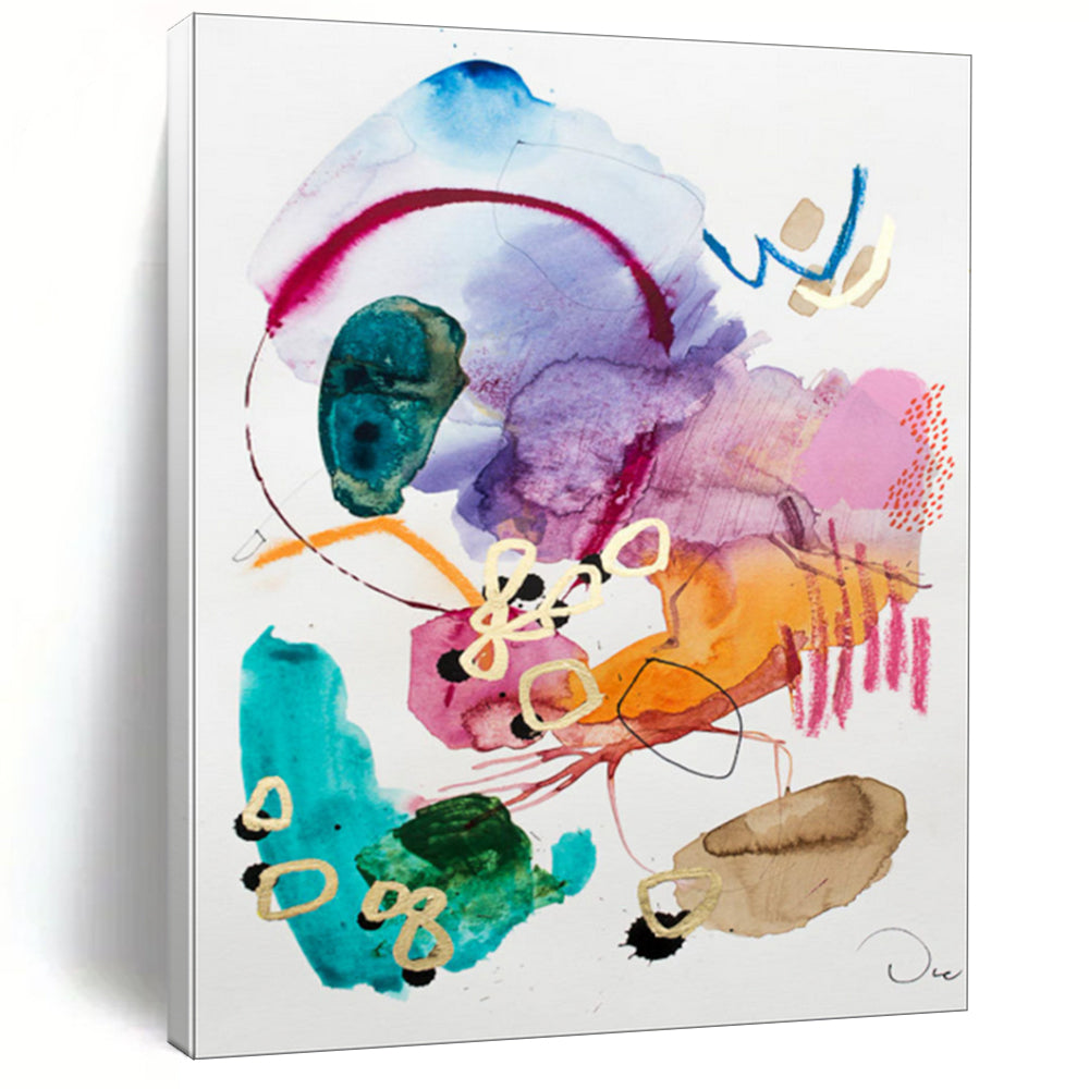 “Color Burst” - Abstract Watercolor - Ink Fusion Art on Canvas CT1869