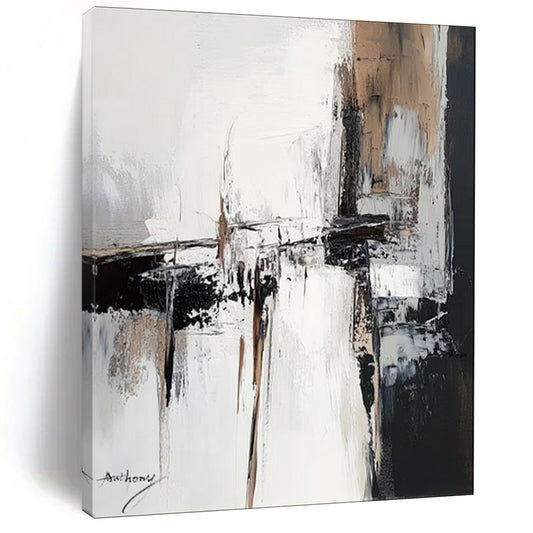 “Neutral Abstract Structures” – Minimalist Abstract Acrylic CT2087