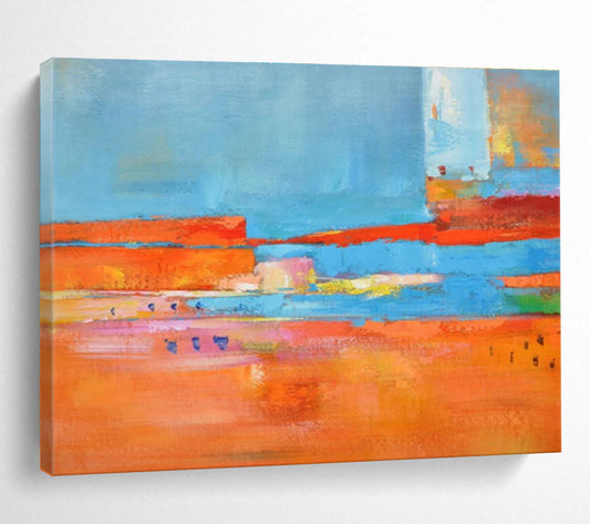 “Colorful Abstract Landscape” Abstract Fauvist - Inspired Painting On Canvas DKH408