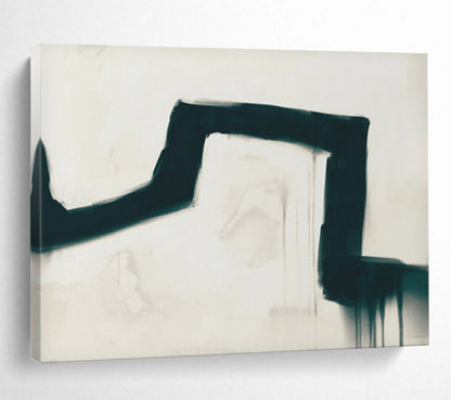 “Abstract Black Form” Expressive Minimalist Painting On Canvas DLZ115