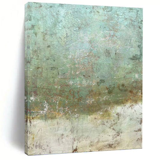 “Aged Patina” - Green & Brown Textured Surface Painting On Canvas DKH1512