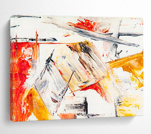 “Dynamic Color Clash” Abstract Action Painting On Canvas DKH400