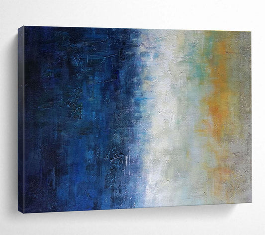 “Blue and Orange Gradient Abstract” - Evocative Abstract Painting On Canvas DKH854