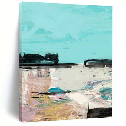 “Pastel Coastal Abstract” - Soft - Colored Coastal Abstract Painting On Canvas DTP197