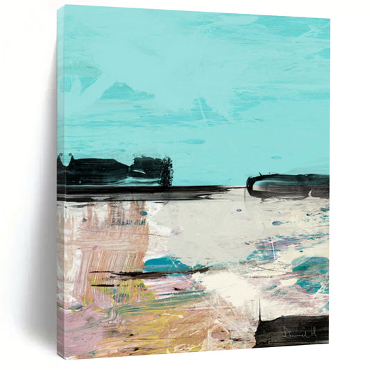 “Pastel Coastal Abstract” - Soft - Colored Coastal Abstract Painting On Canvas DTP197