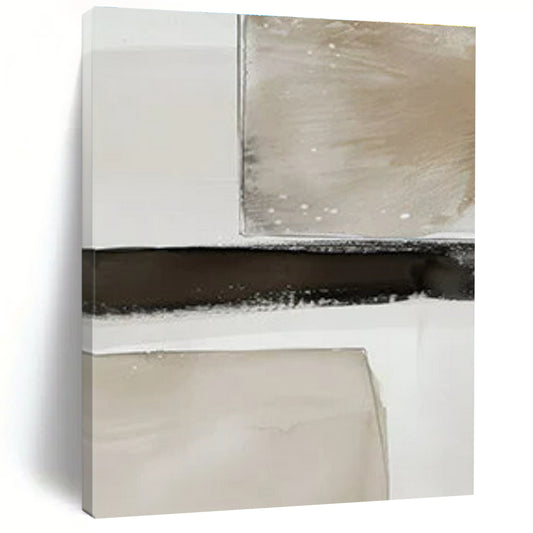 Beige, Black & White Textured Squares - "Textured Transitions" - Abstract Textured Painting CT1478