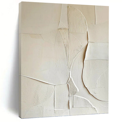 White Textured Abstract Composition - Abstract Painting On Canvas DKH1314